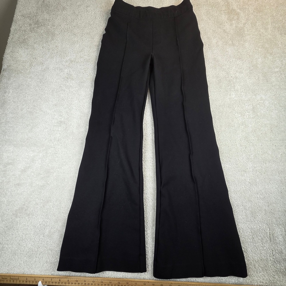 Spanx Perfect Fit Ponte Flare Black High Rise Seam Detail Pants 20252R Medium